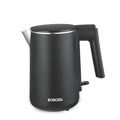 Borosil Cooltouch Electric Kettle, Stainless Steel Inner Body 1 Ltr