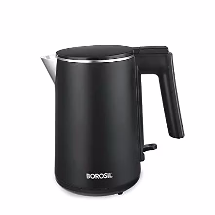 Borosil Cooltouch Electric Kettle, Stainless Steel Inner Body 1 Ltr