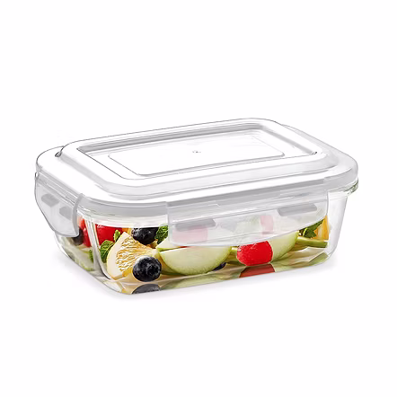 Borosil Klip & Store Rectangular Container With Lid 370 ML