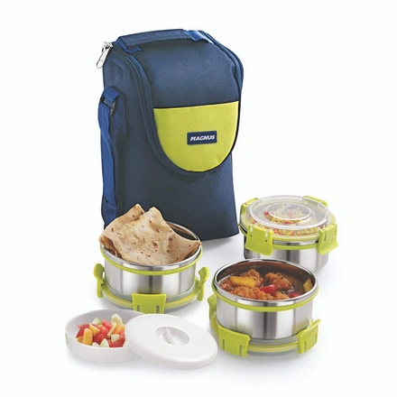 Magnus Fresh Meal Aura Stainless Steel Containers 3 Sets-WE1427