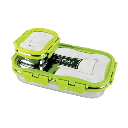 Cello Click It Stainless Steel Lunch Box-WE1443