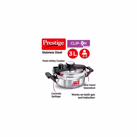 Prestige Stainless Steel Multi-Utility Clip-on Cooker, 3L