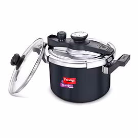 Prestige Clip On Mini Svachh Hard Anodised Pressure Cooker 5 L with Glass Lid