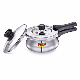 Prestige Deluxe Alpha Stainless Steel Pressure Handi with Glass Lid, 1.5 Litres