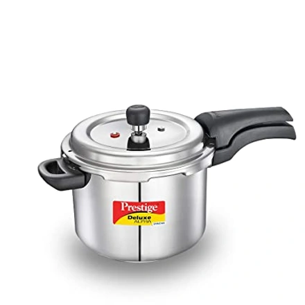 Prestige Deluxe Alpha Stainless Steel Pressure Handi with Glass Lid, 4 Litres-WE1508