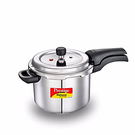 Prestige Deluxe Alpha Stainless Steel Pressure Handi with Glass Lid, 4 Litres
