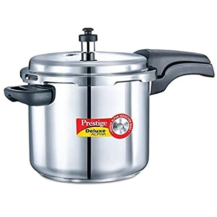 Prestige Deluxe Alpha Stainless Steel Pressure Handi with Glass Lid, 5.5 Litres-WE1509