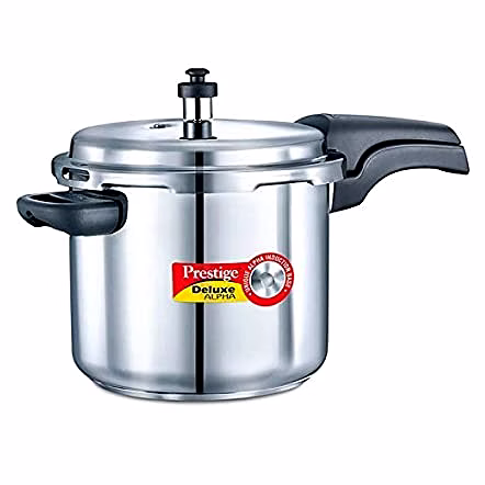 Prestige Deluxe Alpha Stainless Steel Pressure Handi with Glass Lid, 5.5 Litres