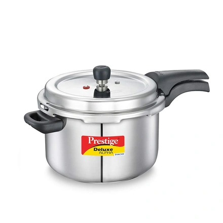 Prestige Deluxe Alpha Stainless Steel Pressure Handi with Glass Lid, 6.5 Litres-WE1510