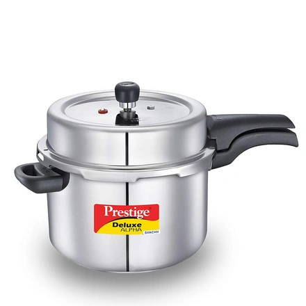 Prestige Deluxe Alpha Stainless Steel Pressure Handi with Glass Lid, 8 Litres-WE1511