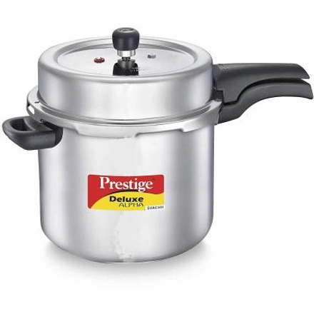 Prestige Deluxe Alpha Stainless Steel Pressure Handi with Glass Lid, 10 Litres-WE1512