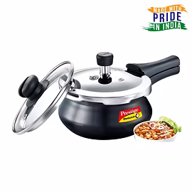 Prestige Deluxe Duo Plus Hard Anodised Handi Pressure Cooker With Stainless Steel Lid 1.5 Liters and Glass Lid