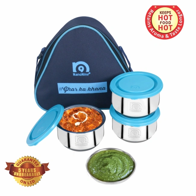 Nanonine Insulock Tiffin with Bag 3 Set Containers-WE1572