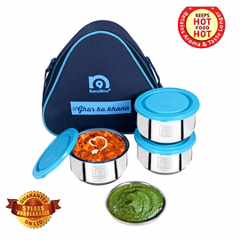 Nanonine Insulock Tiffin with Bag 3 Set Containers