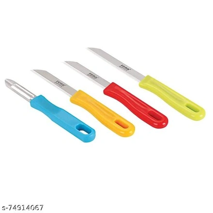 Rena Stainless Steel Knife 4 Pices Set ( 3 Knife Plus 1 Peeler )-WE1616