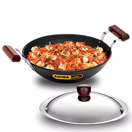 Hawkins Futura Hard Anodised Induction Compatible Flat Bottom Deep-Fry Pan - 2.5 Litre