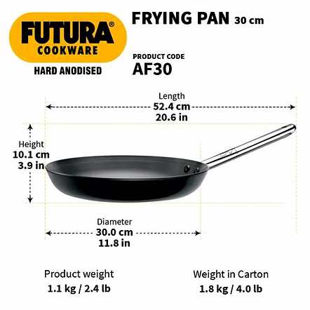 Hawkins Futura Hard Anodised Frying Pan 30cm ( Stainless Steel Handle )