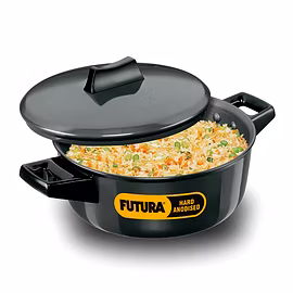 Hawkins Futura Hard Anodised Cook-n-Serve Bowls with Lid 2 Litre