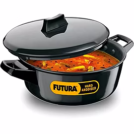 Hawkins Futura Hard Anodised Induction Cook-n-Serve Bowls with Lid 3 Litre