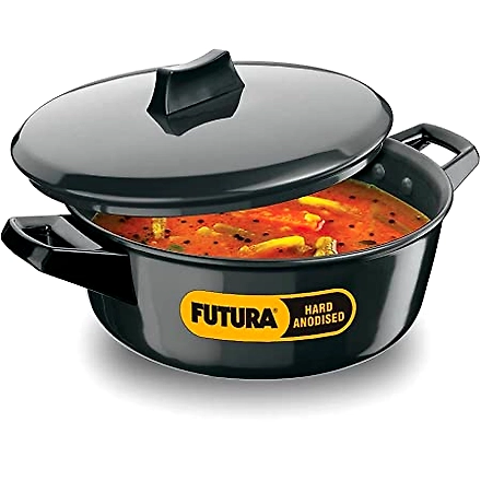 Hawkins Futura Hard Anodised Induction Cook-n-Serve Bowls with Lid 3 Litre-WE1693