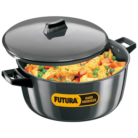 Hawkins Futura Hard Anodised Cook-n-Serve Bowls with Lid 5 Litre-WE1695