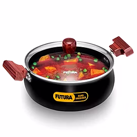 Hawkins Futura Hard Anodised Cook-n-Serve Handi with Glass Lid 3 Litre