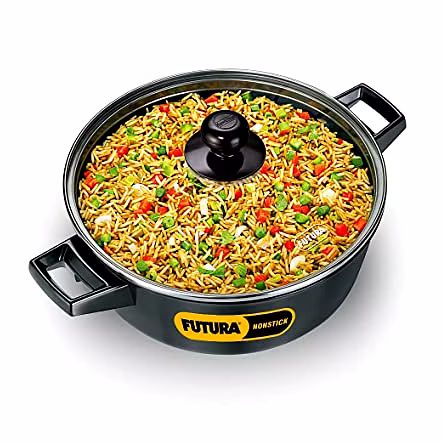 Hawkins Futura Nonstick Cook-n-Serve Handi with Glass Lid 3 Litre