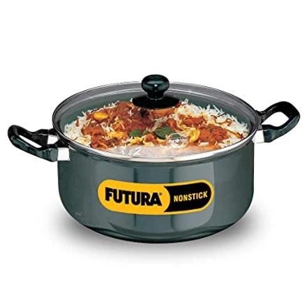 Hawkins Futura Nonstick Stewpots with Glass Lid 5 Litre-WE1709