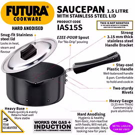 Hawkins Futura Hard Anodised Induction Saucepans 1.5 Litre