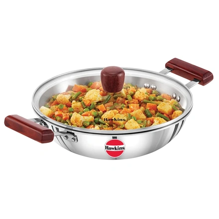 Hawkins  Try-Ply Stainless Steel Induction Deep Kadhai 1.5 Litre-WE1730