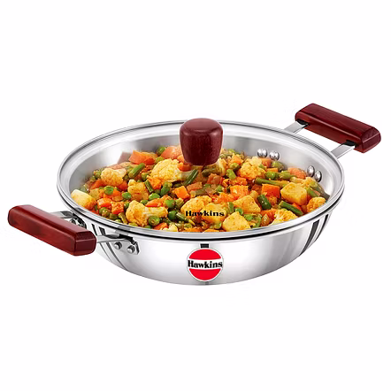 Hawkins  Try-Ply Stainless Steel Induction Deep Kadhai 2.5 Litre