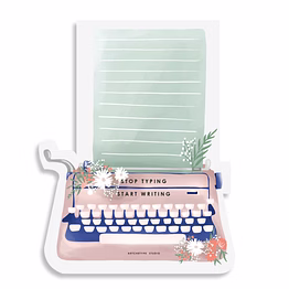 water your dreams sticky notes pad - stop typing start writing - blush & mint