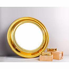 artchetype studio radiance gold round mirror - 18 inches