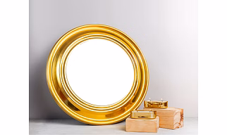 RADIANCE GOLD ROUND MIRROR - 18 inches