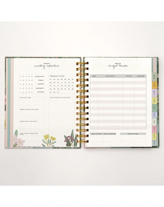 2022 Magical Blooms Wire-O Bound Annual Planner-11