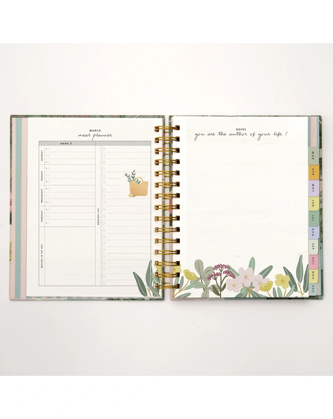 2022 Magical Blooms Wire-O Bound Annual Planner-14