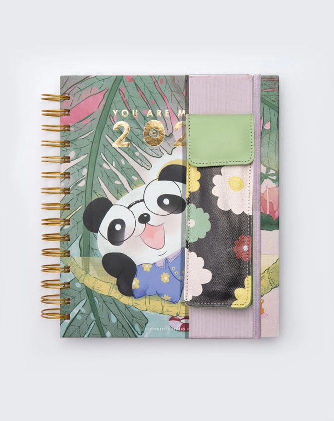 Cute ft. Cubo Planner Kit 02-  Wire-O Bound Annual Planner + Pen Pouch with Elastic Strap-AP2211-02