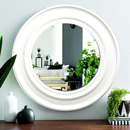 artchetype studio radiance white round mirror - 18 inches