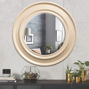 RADIANCE BEIGE ROUND MIRROR - 18 inches