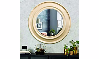 RADIANCE BEIGE ROUND MIRROR - 18 inches