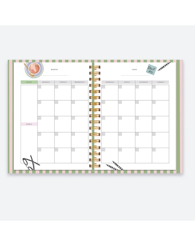 Cute ft. Cubo Wire-O Bound Daily Undated Goal Planner - Pre-order Edition-7