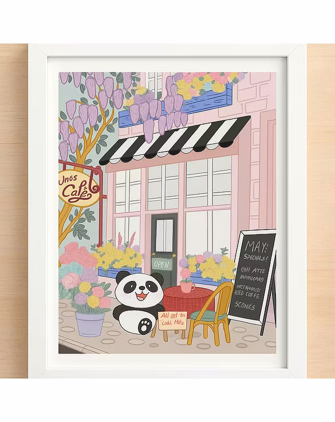 Art Print- Cubo's Bloom & Brew Art Print- Cubo's Bloom & Brew-8.2” x 11.6”-2