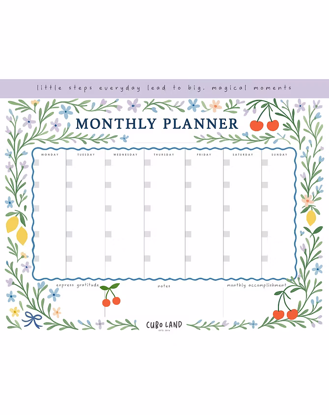 Monthly Planner- Secret Garden-5