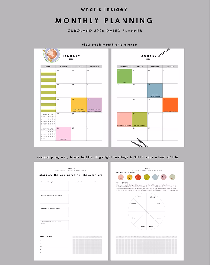 2026 Hardbound Dated Planner- Fresh Start-3