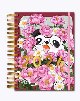2026 Wire-O Bound Dated Planner- Peony Whispers