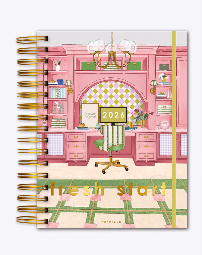 2026 Wire-O Bound Dated Planner- Fresh Start-CB-AP-FS-01