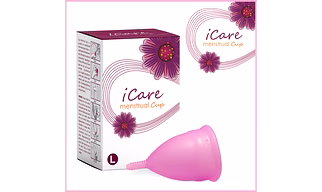iCare Reusable Menstrual Cup - Medium Size, Made from skin friendly medical grade silicone