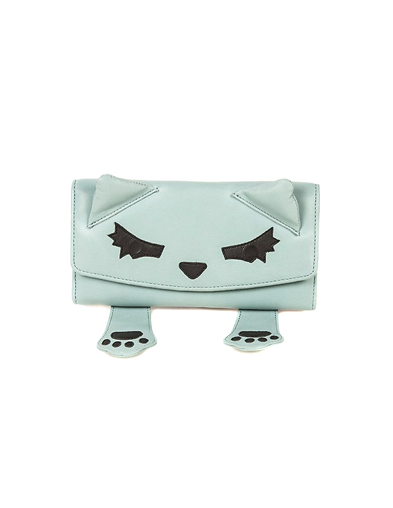 Cute Kitty Wallet (Teal Blue)-FUN65_A