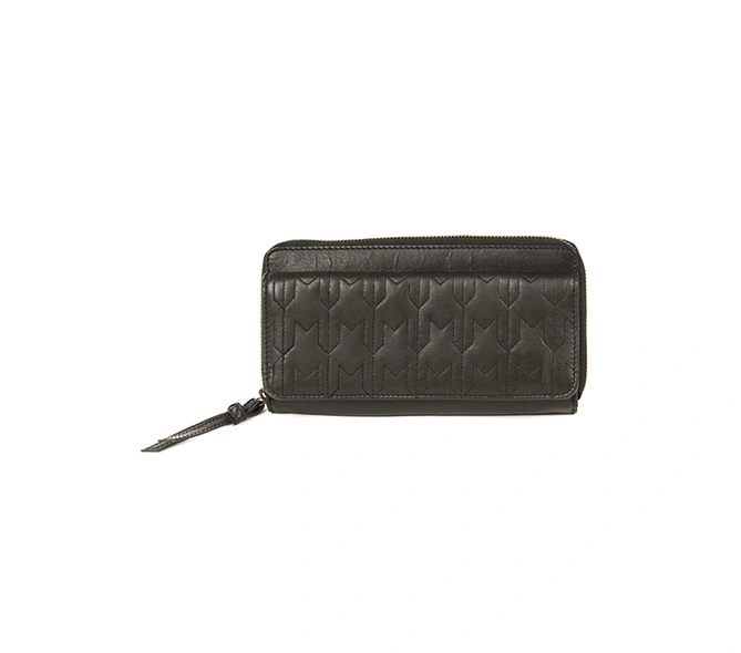 Bianca Wallet (Ebony Black Quilted Flap)-FUN66_A