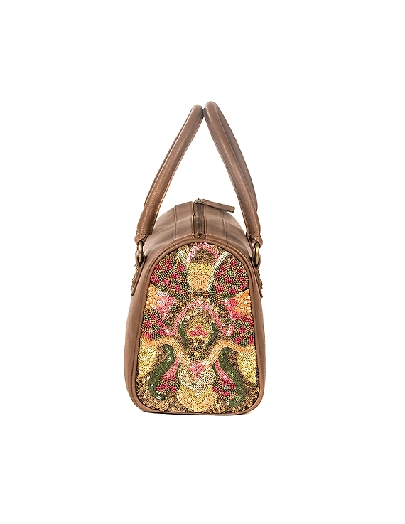 Rosy Embellished Handbag (Walnut Brown)-2